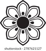 Floral Mandala Vector 8 Petal Lotus Symbol for Logo and Tattoo Design