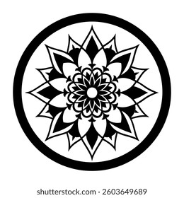 Floral mandala vector art, a blossom design with sun and lotus elements