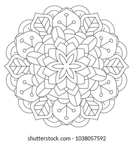Floral Mandala Vector For Coloring Book 