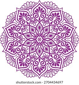 Design de vetor floral Mandala em estilo de arte de linha de alta qualidade. Perfeito para impressão, livros de colorir, arte de parede, padrões têxteis, artesanato digital, Cricut, Silhueta, corte a laser, sublimação