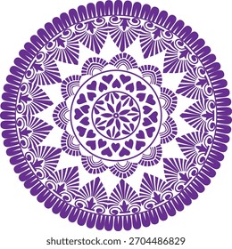 Floral Mandala Vector Design in hochwertigem Line Art Stil. Perfekt für Druck, Malbücher, Wandmalerei, Textilmuster, digitales Kunsthandwerk, Cricut, Silhouette.