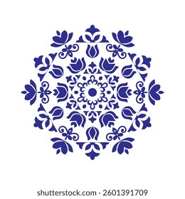 Floral mandala vector design on white background