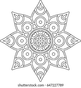 Floral mandala vector. Drawing book
