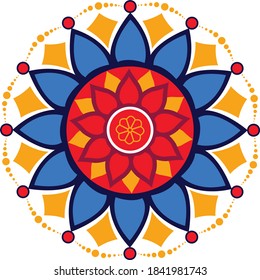 Floral mandala vector flat design