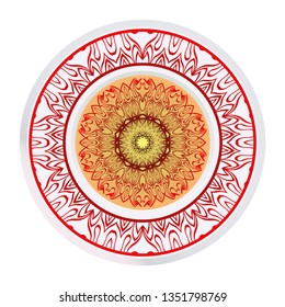 Floral Mandala. Vector Illustration. For Coloring Book, Greeting Card, Invitation, Tattoo. Anti-Stress Therapy Pattern.