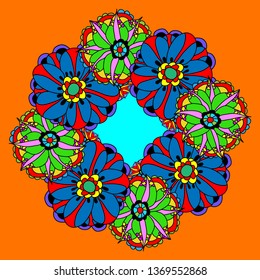 Floral Mandala. Vector Illustration. For Coloring Book, Greeting Card, Invitation, Tattoo. Anti-Stress Therapy Pattern. - Vector