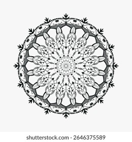 Floral Mandala Vector Illustration with Leaf Motifs and Transparent Background - Powered by Shutterstock - Get 15% off with code: PIKWIZARD15