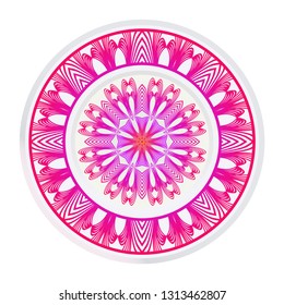 Floral Mandala. Vector Illustration. Repeating Sample Figure And Line. For Fashion Interiors Design, Wallpaper, Textile Industry. Anti-Stress Therapy Pattern.