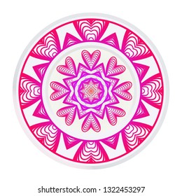 Floral Mandala. Vector Illustration. Repeating Sample Figure And Line. For Fashion Interiors Design, Wallpaper, Textile Industry. Anti-Stress Therapy Pattern.