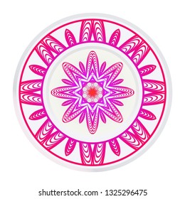 Floral Mandala. Vector Illustration. Repeating Sample Figure And Line. For Fashion Interiors Design, Wallpaper, Textile Industry. Anti-Stress Therapy Pattern.
