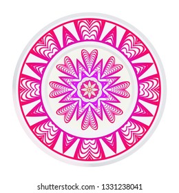 Floral Mandala. Vector Illustration. Repeating Sample Figure And Line. For Fashion Interiors Design, Wallpaper, Textile Industry. Anti-Stress Therapy Pattern.