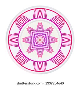 Floral Mandala. Vector Illustration. Repeating Sample Figure And Line. For Fashion Interiors Design, Wallpaper, Textile Industry. Anti-Stress Therapy Pattern.
