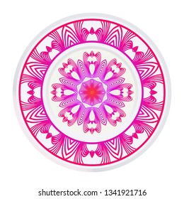 Floral Mandala. Vector Illustration. Repeating Sample Figure And Line. For Fashion Interiors Design, Wallpaper, Textile Industry. Anti-Stress Therapy Pattern.