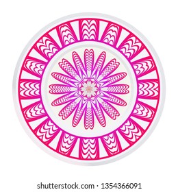 Floral Mandala. Vector Illustration. Repeating Sample Figure And Line. For Fashion Interiors Design, Wallpaper, Textile Industry. Anti-Stress Therapy Pattern.