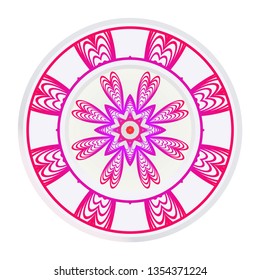 Floral Mandala. Vector Illustration. Repeating Sample Figure And Line. For Fashion Interiors Design, Wallpaper, Textile Industry. Anti-Stress Therapy Pattern.