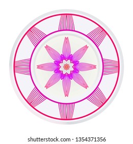 Floral Mandala. Vector Illustration. Repeating Sample Figure And Line. For Fashion Interiors Design, Wallpaper, Textile Industry. Anti-Stress Therapy Pattern.