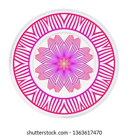 Floral Mandala. Vector Illustration. Repeating Sample Figure And Line. For Fashion Interiors Design, Wallpaper, Textile Industry. Anti-Stress Therapy Pattern.