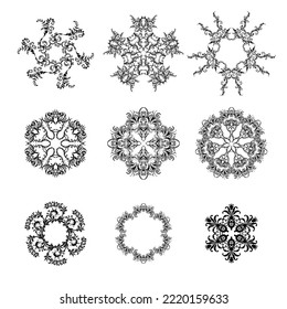 Paquete de vectores de Mandala floral, ronda de ornamentos con mandala.