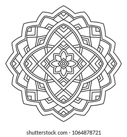 Floral Mandala. Vector Shape for Coloring or Decoration.