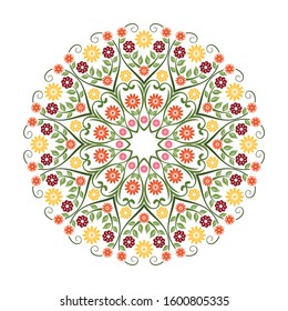 Floral Mandala with Vintage decorative elements. Designed with motifs of Islamic, Indian, ottoman Oriental pattern.