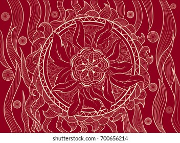 floral mandala Vintage decorative elements vector illustration. Islam, Arabic, Indian, moroccan,spain, turkish, pakistan, chinese, mystic, ottoman motifs 