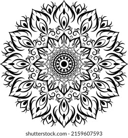 Floral Mandela pattern design element