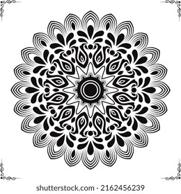 Floral Mandela pattern design element