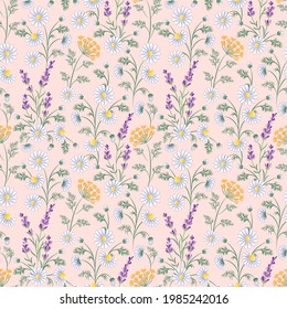  Floral Meadow seamless pattern design 