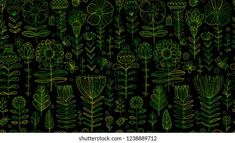 Floral meadow, seamless pattern for your design