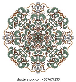 floral medallion pattern