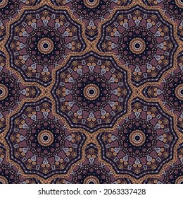 Patrón sin fisuras del vector del medallón floral. Impresión de tela de motivos orientales. Ornamento tradicional islámico sin fisuras. Diseño gráfico de impresión de mosaico de medallón de época. Patrón de Shawl ornamento étnico.