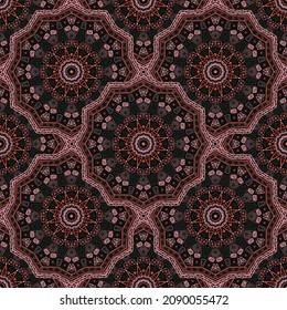 Floral medallion vector seamless pattern. Oriental motifs fabric print. Arabian traditional seamless ornament. Cute medallion tile print graphic design. Shawl pattern ethnic ornament.