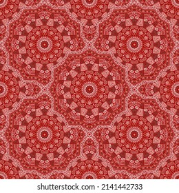 Floral medallion vector seamless pattern. Ethnic motifs fabric print. Moroccan traditional seamless ornament. Decorative medallion bandana print graphic design. Wrapping paper ethnic ornament