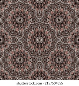 Floral medallion vector seamless pattern. Ethnic motifs tile print. Korean traditional seamless ornament. Abstract medallion wallpaper graphic design. Carpet pattern ethnic template.