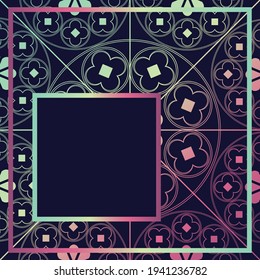 Floral Medieval Pattern Background Template Quarter Green Pink