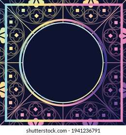 Floral Medieval Pattern Background Template Circle Purple Pastels