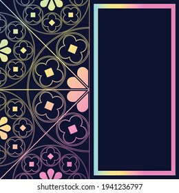 Floral Medieval Pattern Background Template Rectangle Purple Pastels