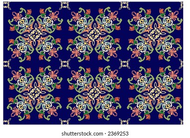 Blumenmuster aus dem Mittelalter, mit denen Sie nahtlose Hintergründe kreieren können - VECTOR