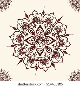 Floral mehendi pattern ornament