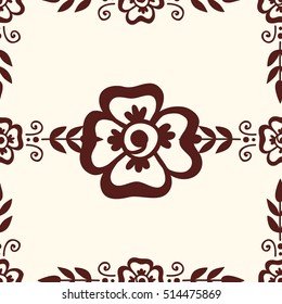 Floral mehendi pattern ornament