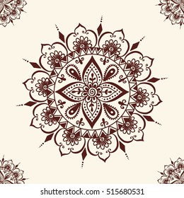 Floral mehendi pattern ornament