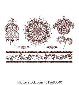 Floral mehendi pattern ornament