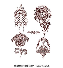 Floral mehendi pattern ornament