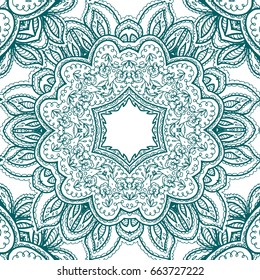 Floral mehendi pattern ornament vector illustration hand drawn henna mhendi pattern india tribal paisley background