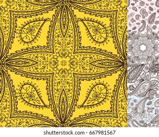 Floral mehendi pattern ornament vector illustration hand drawn henna mhendi pattern india tribal paisley background