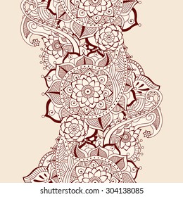 Floral mehndi ornamental elements