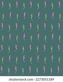 floral meter pattern green background suitable for textile