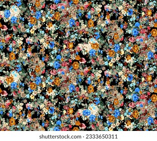 floral meter pattern suitable for textile consisting of watercolor air