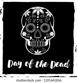Floral Mexican Sugar Skull, Vector Illustration for Day of the Dead Celebration Festival