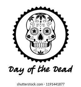 Floral Mexican Sugar Skull, Vector Illustration for Day of the Dead Celebration Festival